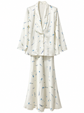 Floral Satin Jacket & Skirt Set