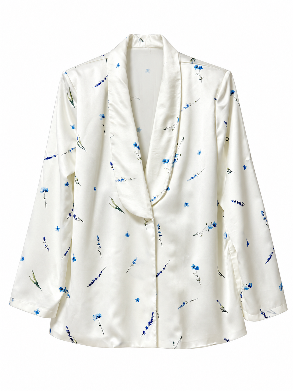 Floral Satin Jacket & Skirt Set
