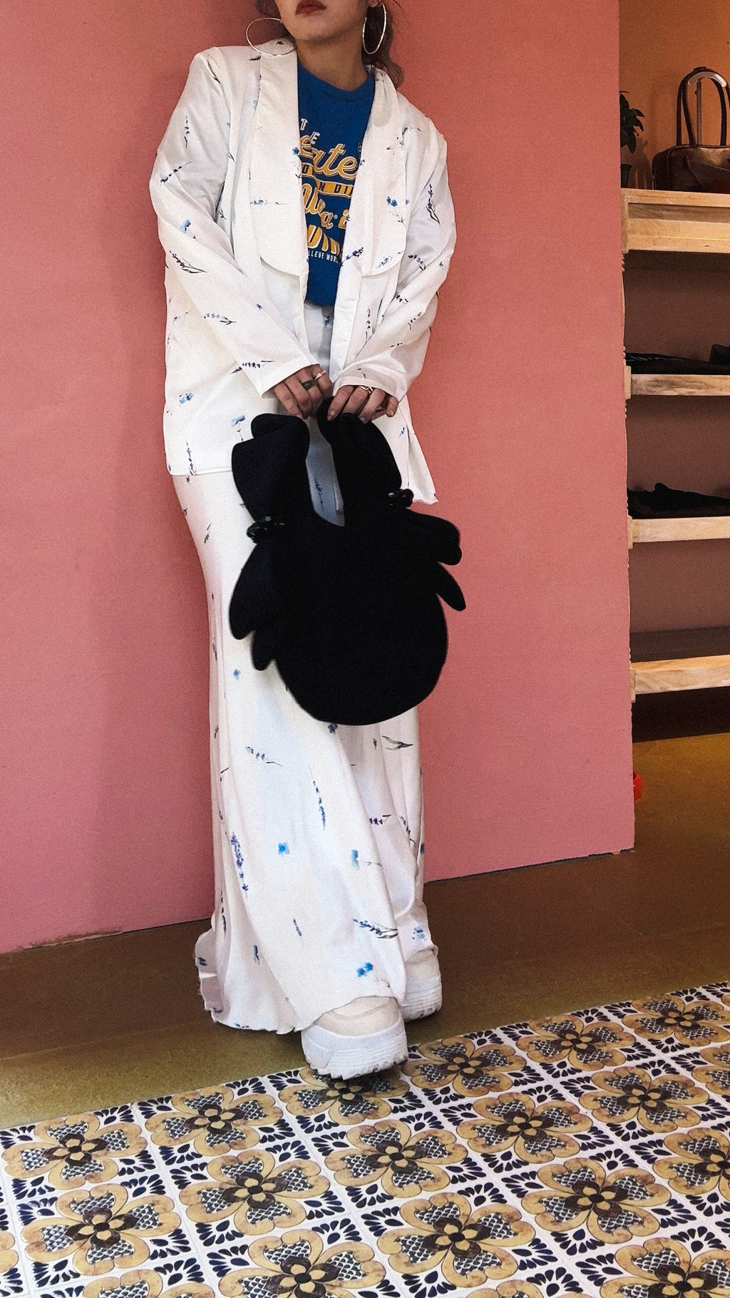 Floral Satin Jacket & Skirt Set