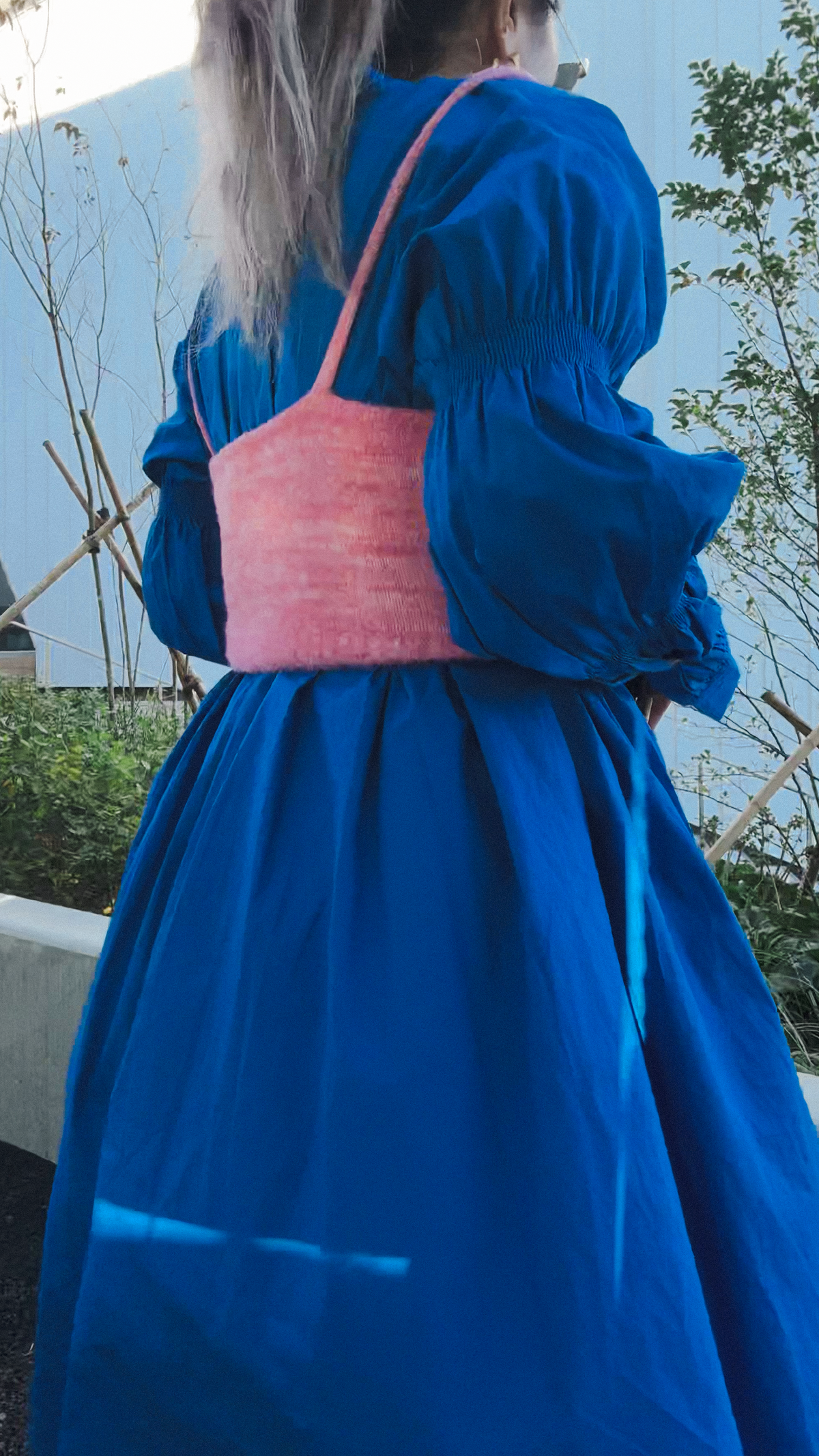 アシンメトリーシャーリング シャツドレス